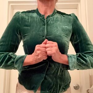 FRAME Women’s Silk Velvet Blouse Size Small New